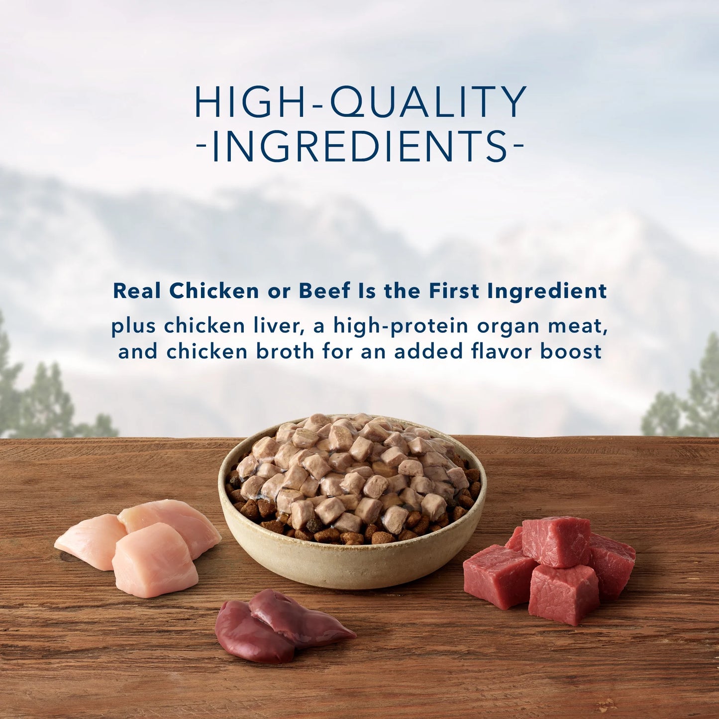 Wilderness Trail Toppers Wild Cuts High Protein Chunky Bites Beef & Chicken Wet Dog Food Variety Pack, Grain-Free, 3 Oz. Pouches (12 Pack)